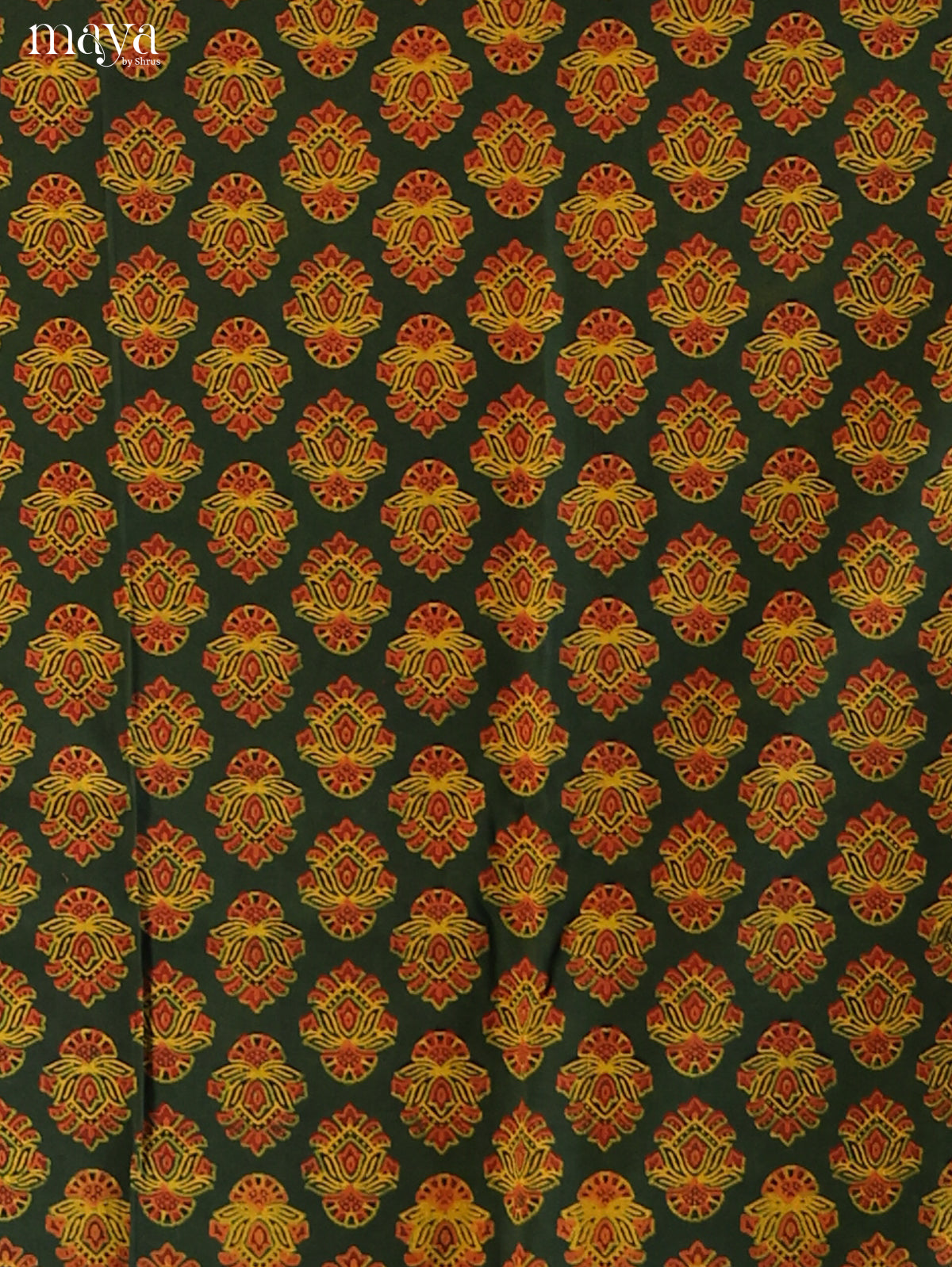 Green with Yellow - Ajrakh Salwar Unstitch