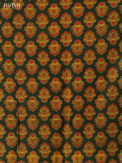 Green with Yellow - Ajrakh Salwar Unstitch