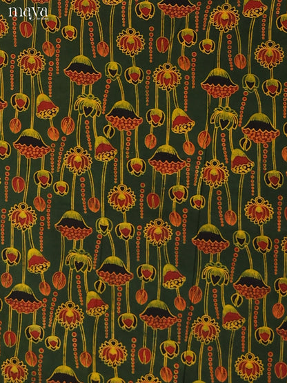 Green with Mustard - Ajrakh Salwar Unstitch