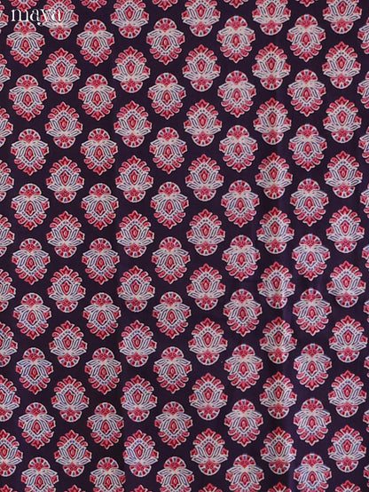 Black with Maroon - Ajrakh Salwar Unstitch