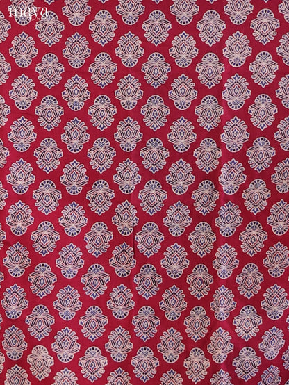 Maroon with Blue- Ajrakh Salwar Unstitch