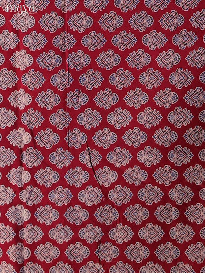Maroon with Blue - Ajrakh Salwar Unstitch