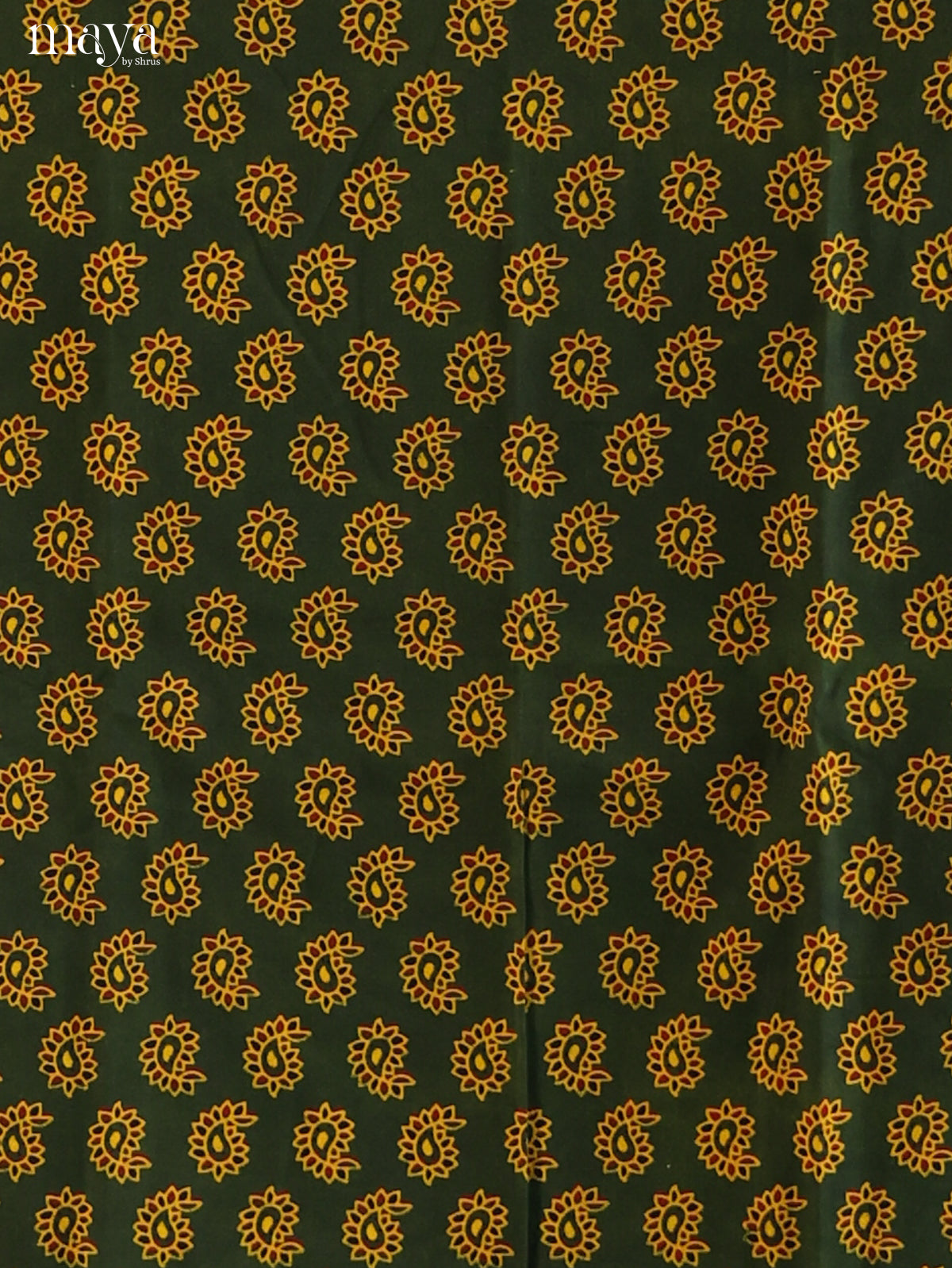 Green with Mustard - Ajrakh Salwar Unstitch