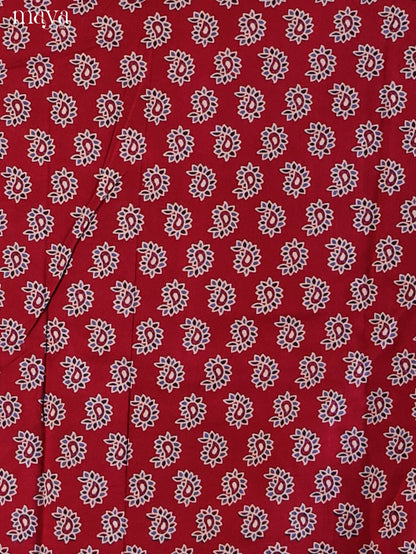 Maroon with Blue - Ajrakh Salwar Unstitch
