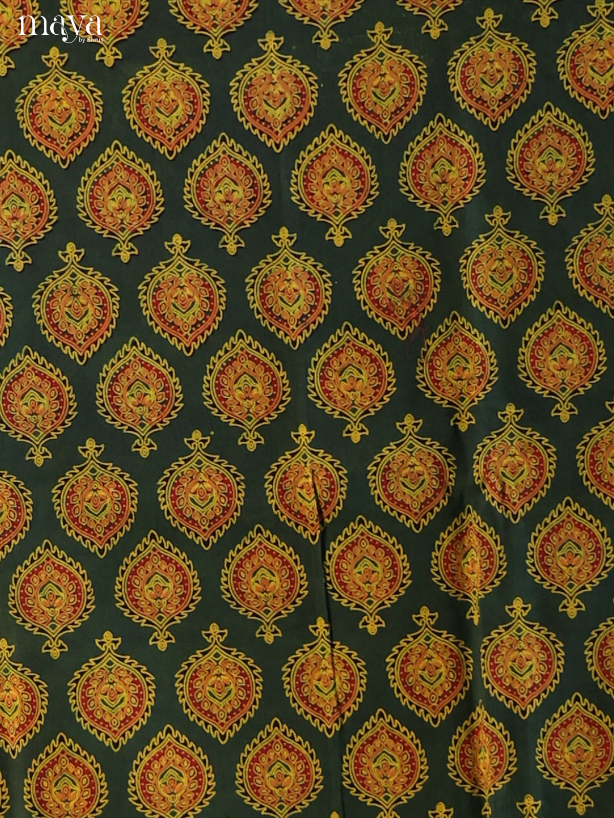Green with Yellow- Ajrakh Salwar Unstitch