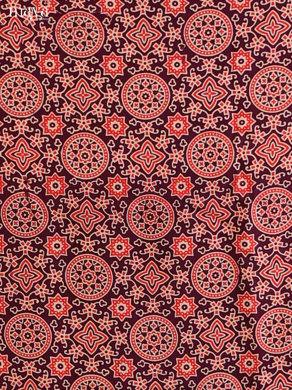 Maroon - Ajrakh Salwar Unstitch