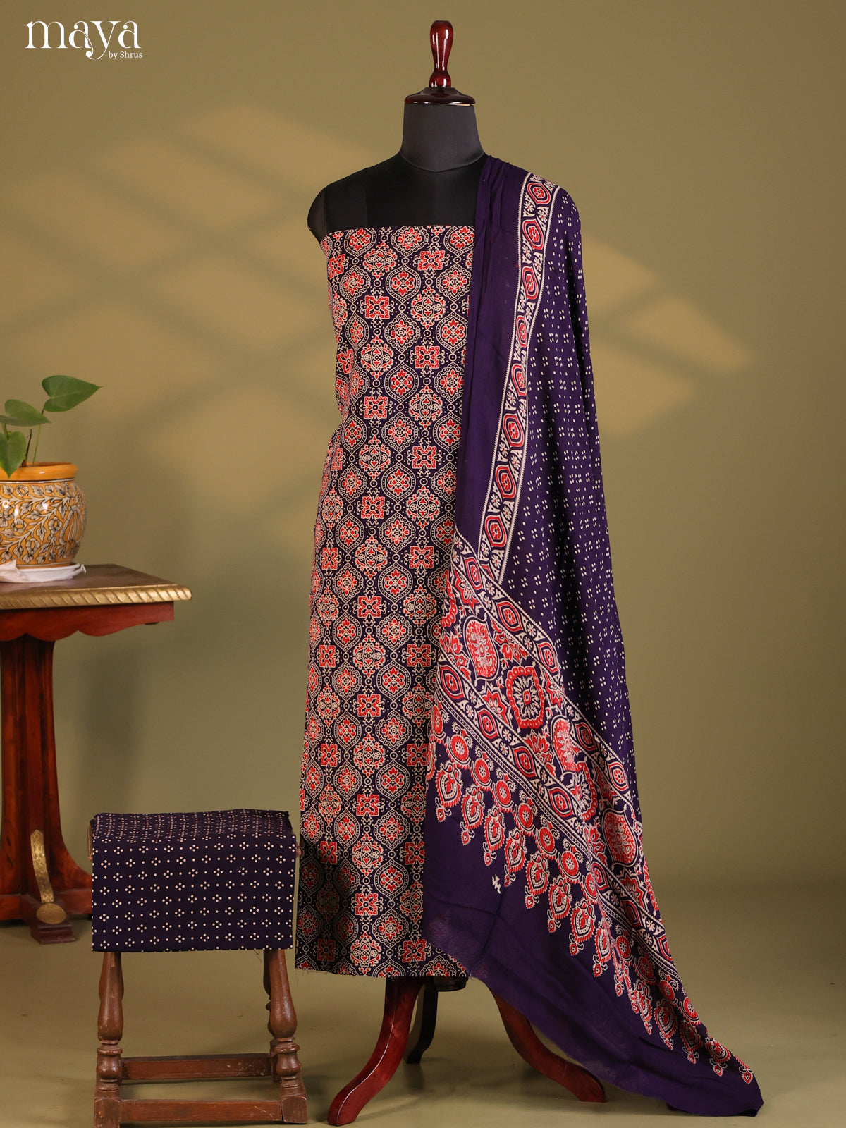 Violet - Ajrakh Salwar Unstitch