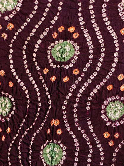 Brown & Green - Bandhini salwar Unstitch