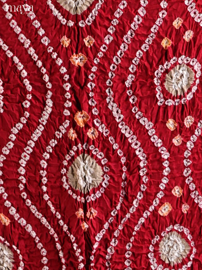 Maroon & Lite brown- Bandhini salwar Unstitch
