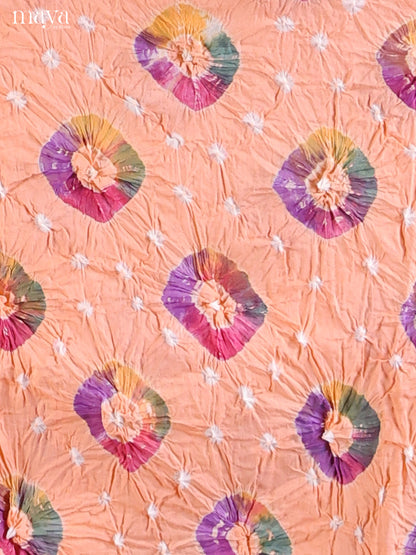 Peach & Blue - Bandhini salwar Unstitch