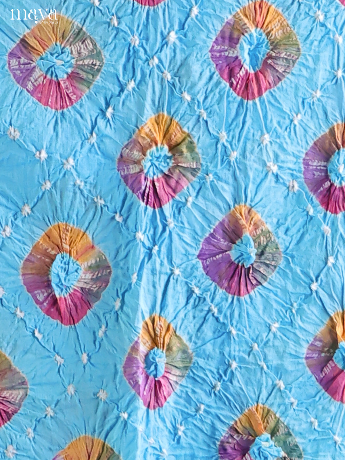 Blue & Yellow - Bandhini salwar Unstitch