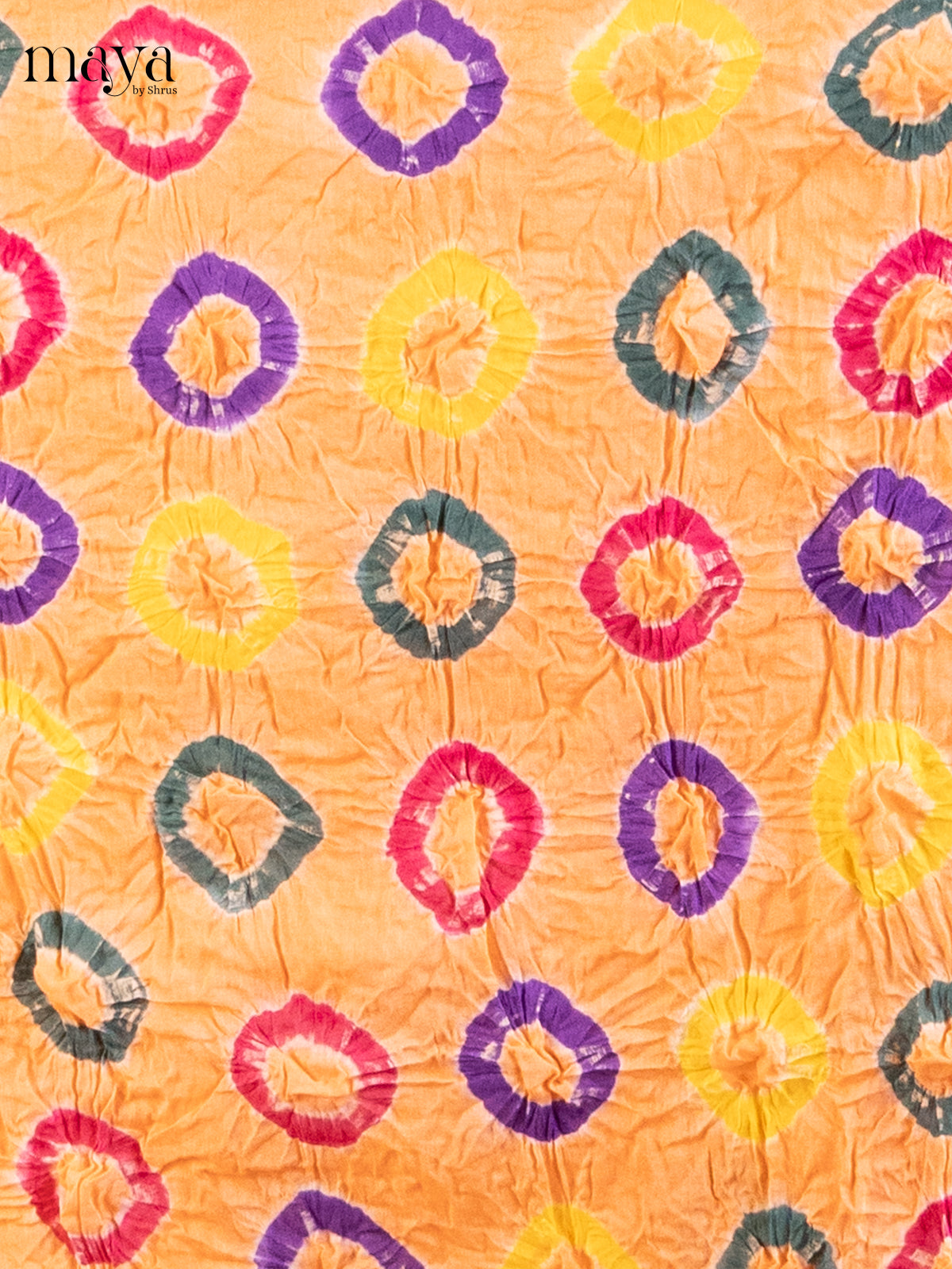 Orange with Blue - Bandhini salwar Unstitch