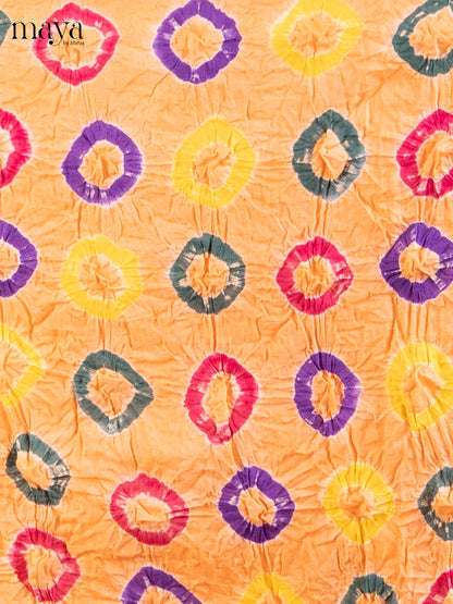Orange with Blue - Bandhini salwar Unstitch