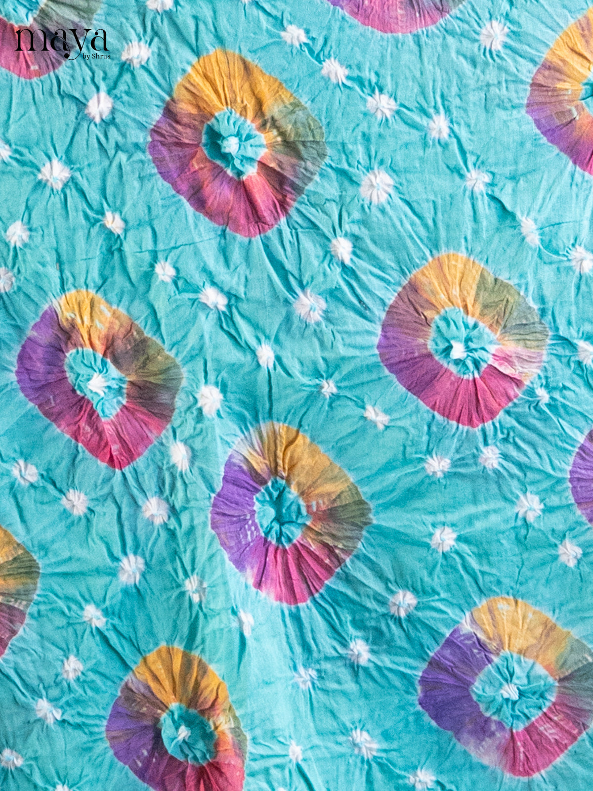 Teal & Peach - Bandhini salwar Unstitch