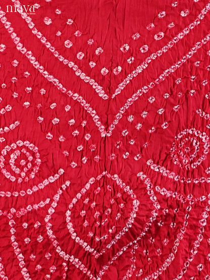 Red- Bandhini salwar Unstitch