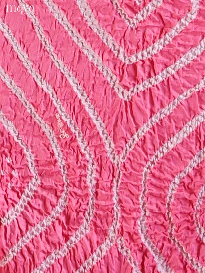 Pink with Blue- Bandhini salwar Unstitch