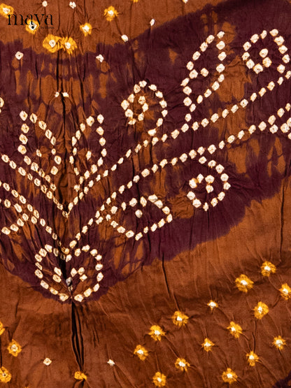 Lite  & Dark Brown- Bandhini salwar Unstitch