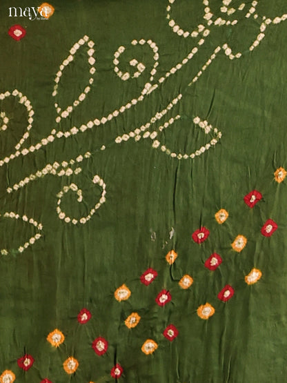 Green  & Maroon - Bandhini salwar Unstitch