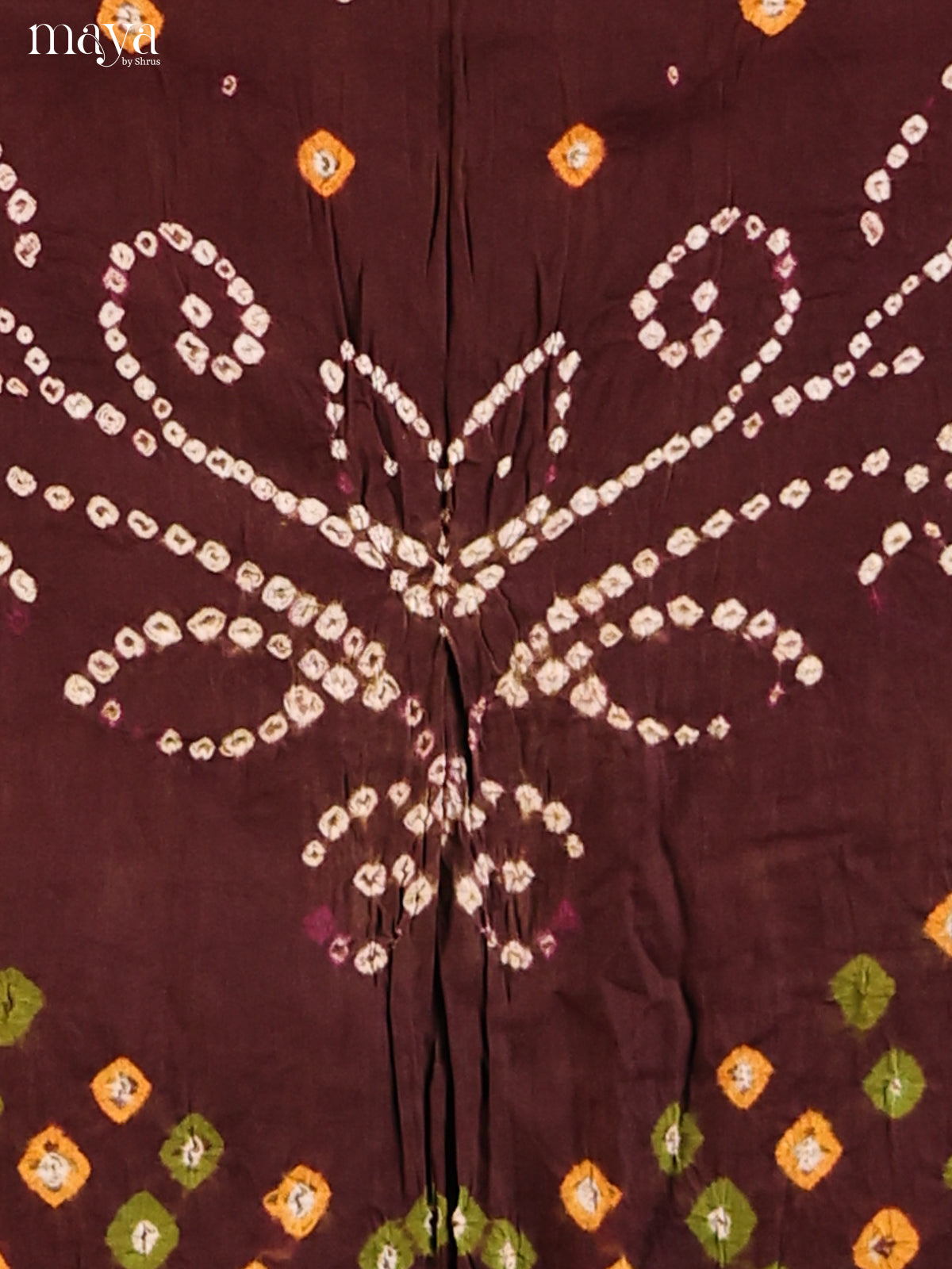 Brown & Green - Bandhini salwar Unstitch