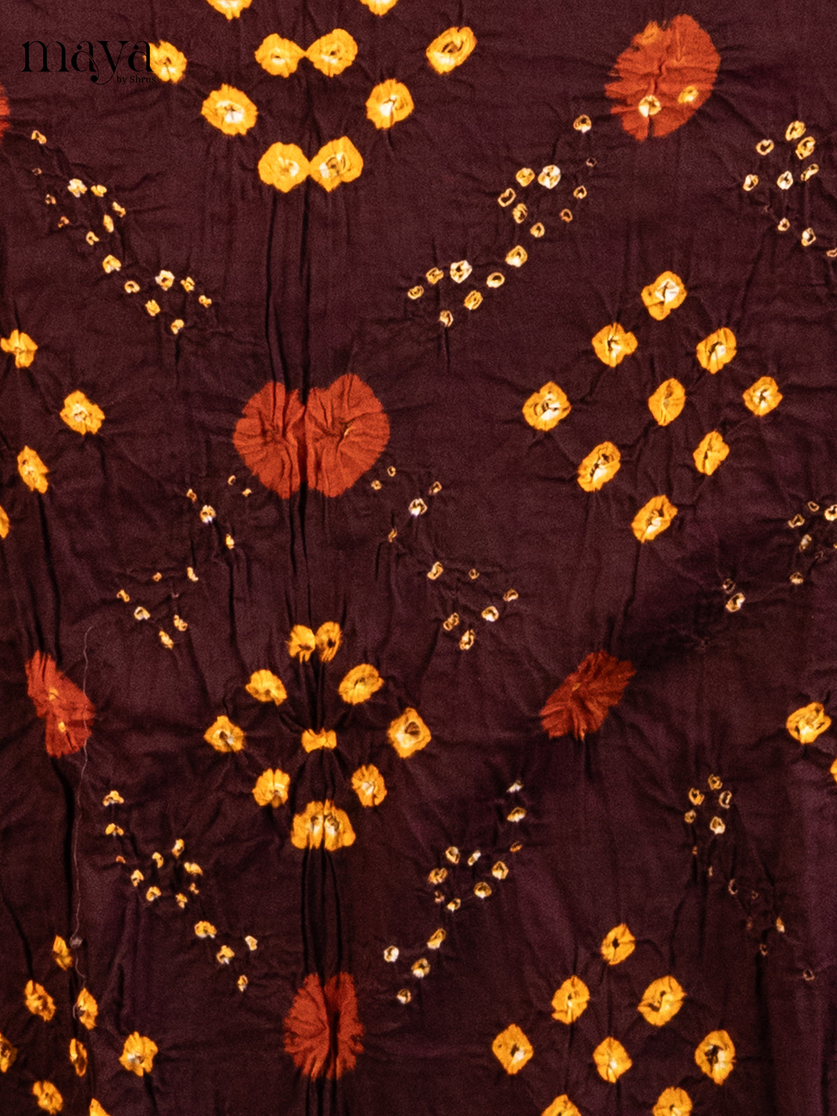 Dark Brown & Brick - Bandhini salwar Unstitch
