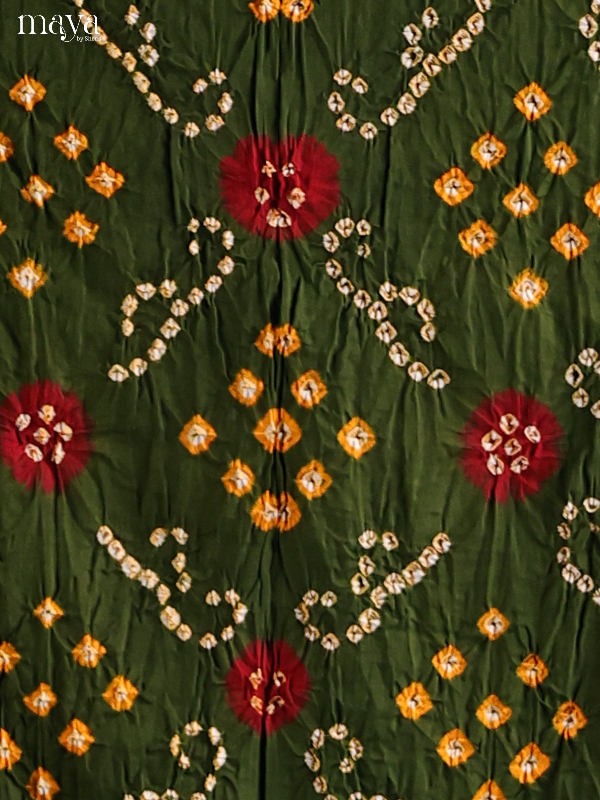 Green & Maroon - Bandhini salwar Unstitch