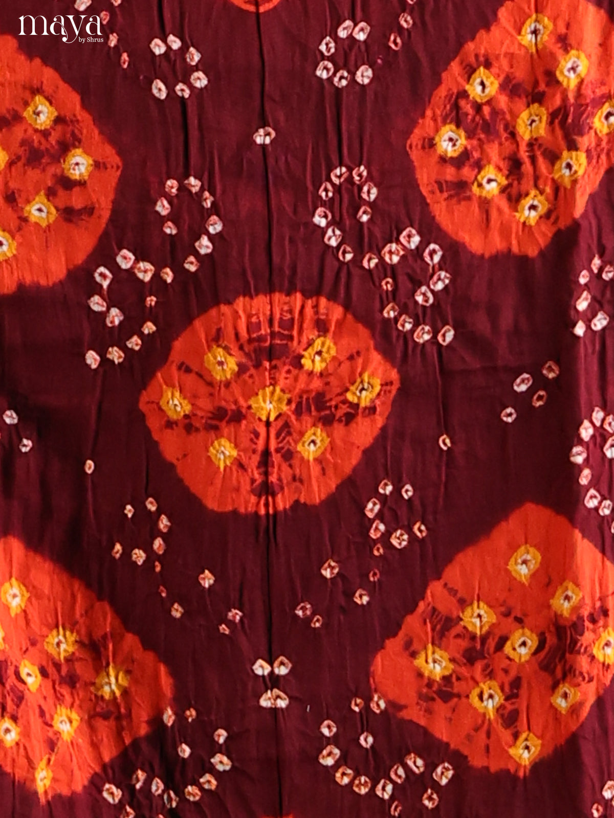 Maroon & Orange - Bandhini salwar Unstitch