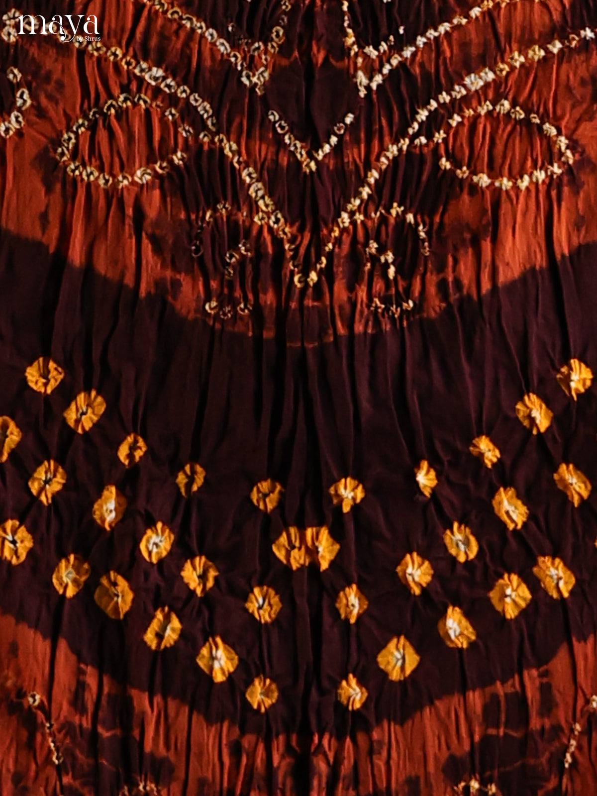 Brick with Maroon - Bandhini salwar Unstitch