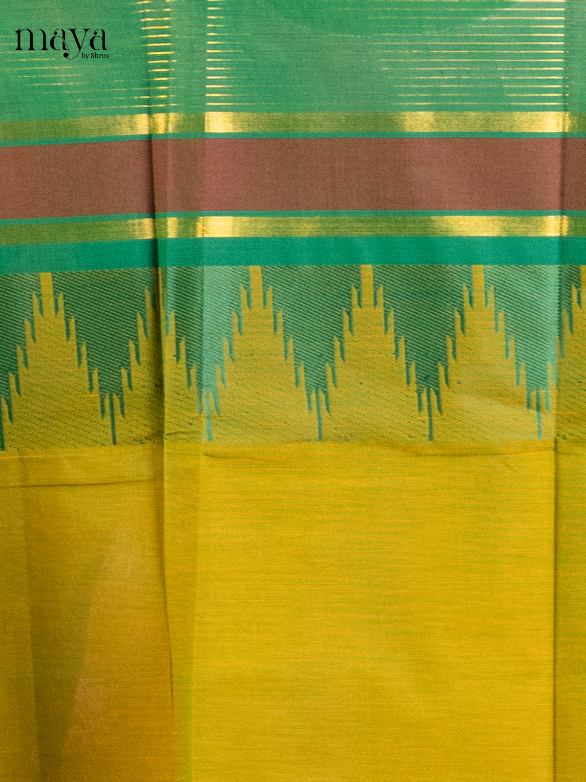 Mustardy Green & Green - chettinad top & dupatta combo