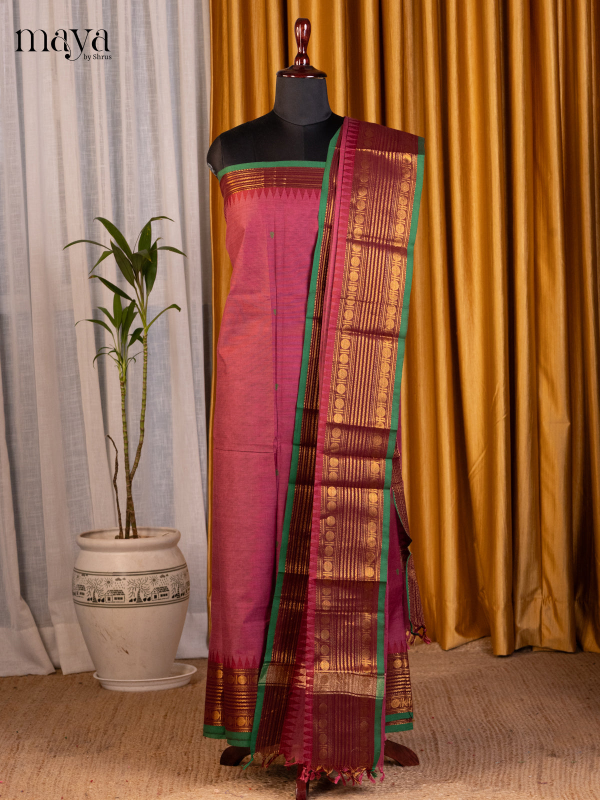 MDE07002 - chettinad top & dupatta combo