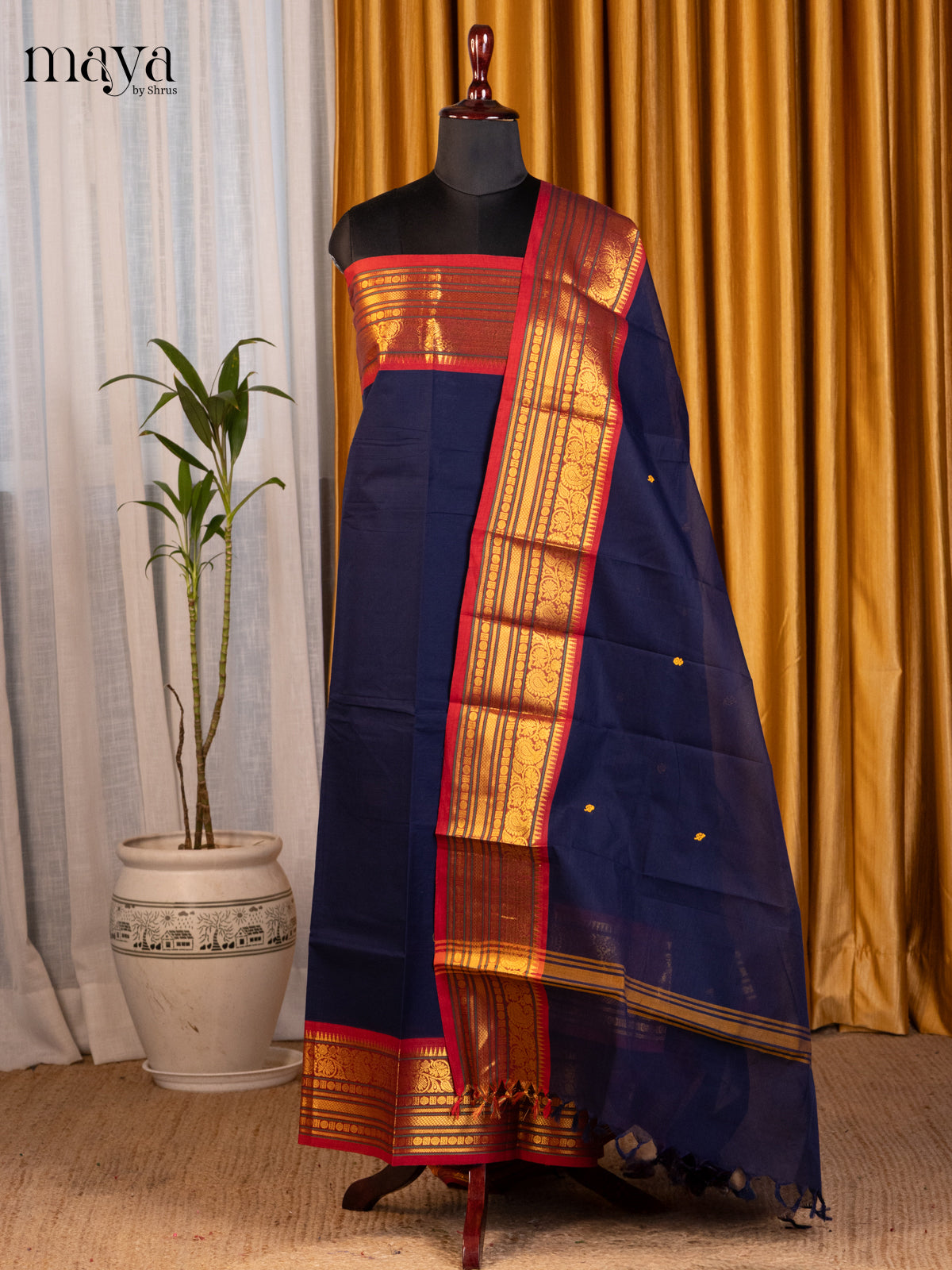 MDE07004 - chettinad top & dupatta combo