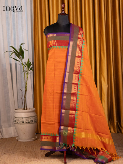 Orange & Purple - chettinad top & dupatta combo