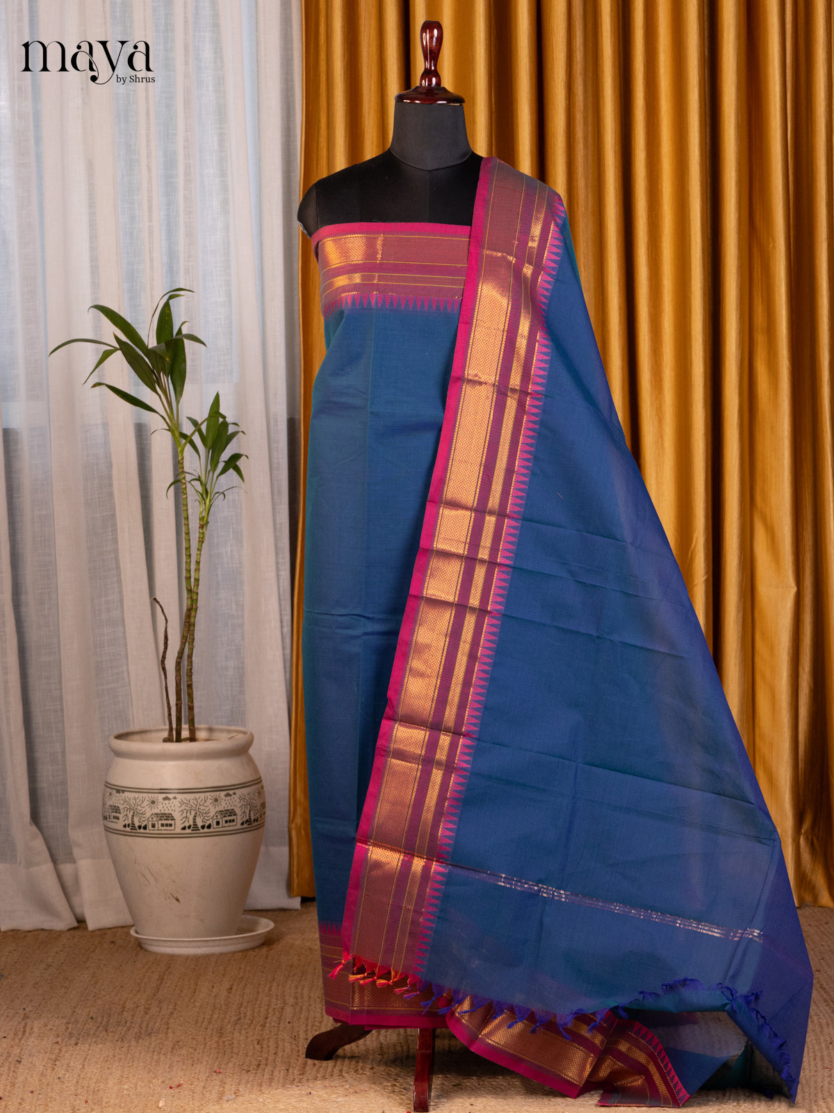 MDE07023 - chettinad top & dupatta combo