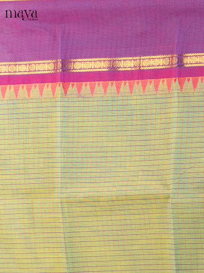 Pista Green with Purple - chettinad top & dupatta combo