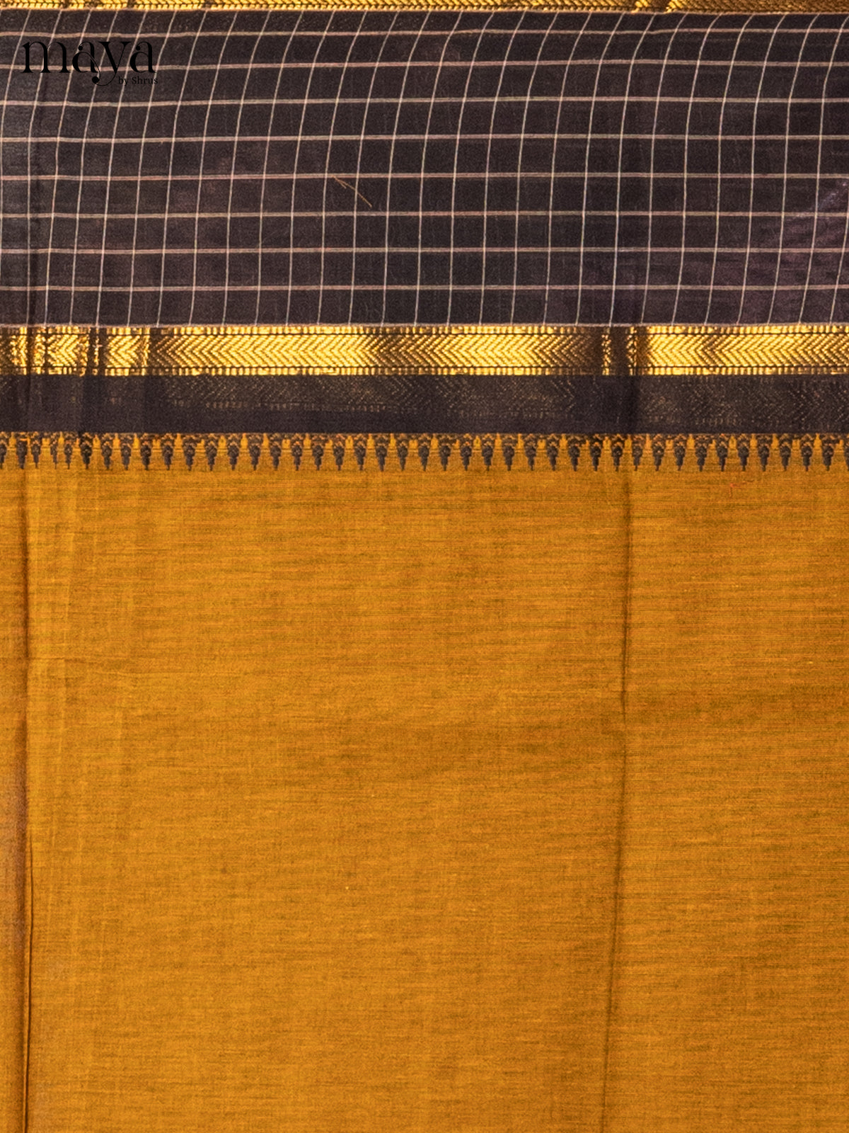 Mustard with Blue - chettinad top & dupatta combo