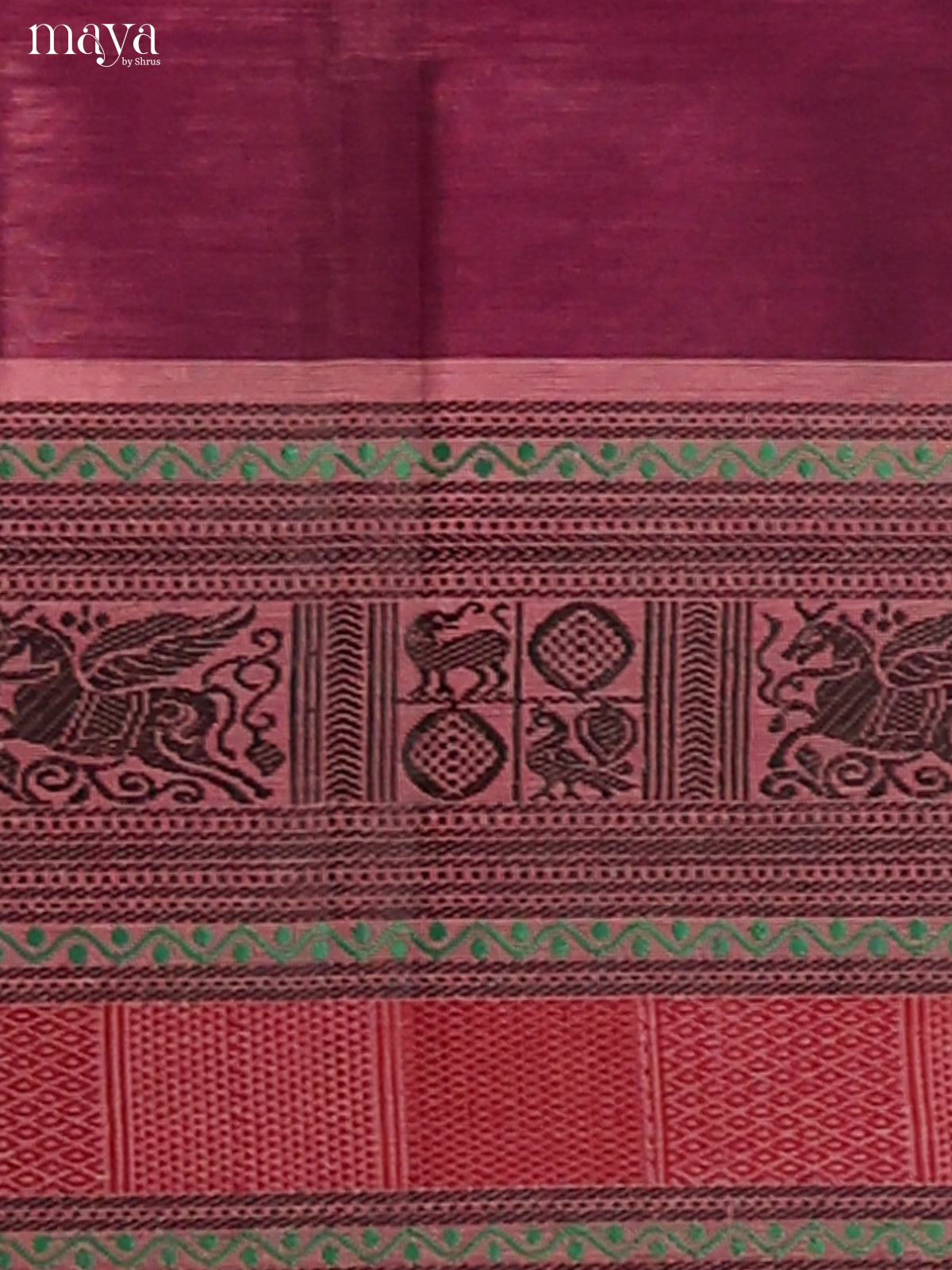 Purple Chettinad Cotton Dupatta with pink thread woven border