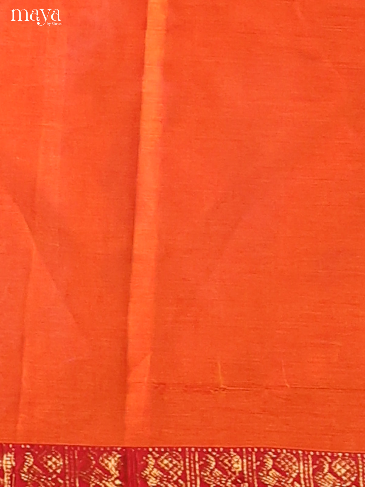 Orange Chettinad Cotton  Dupatta with red zari border