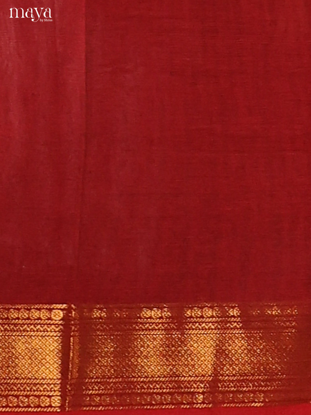 Red Chettinad Cotton Dupatta with zari border