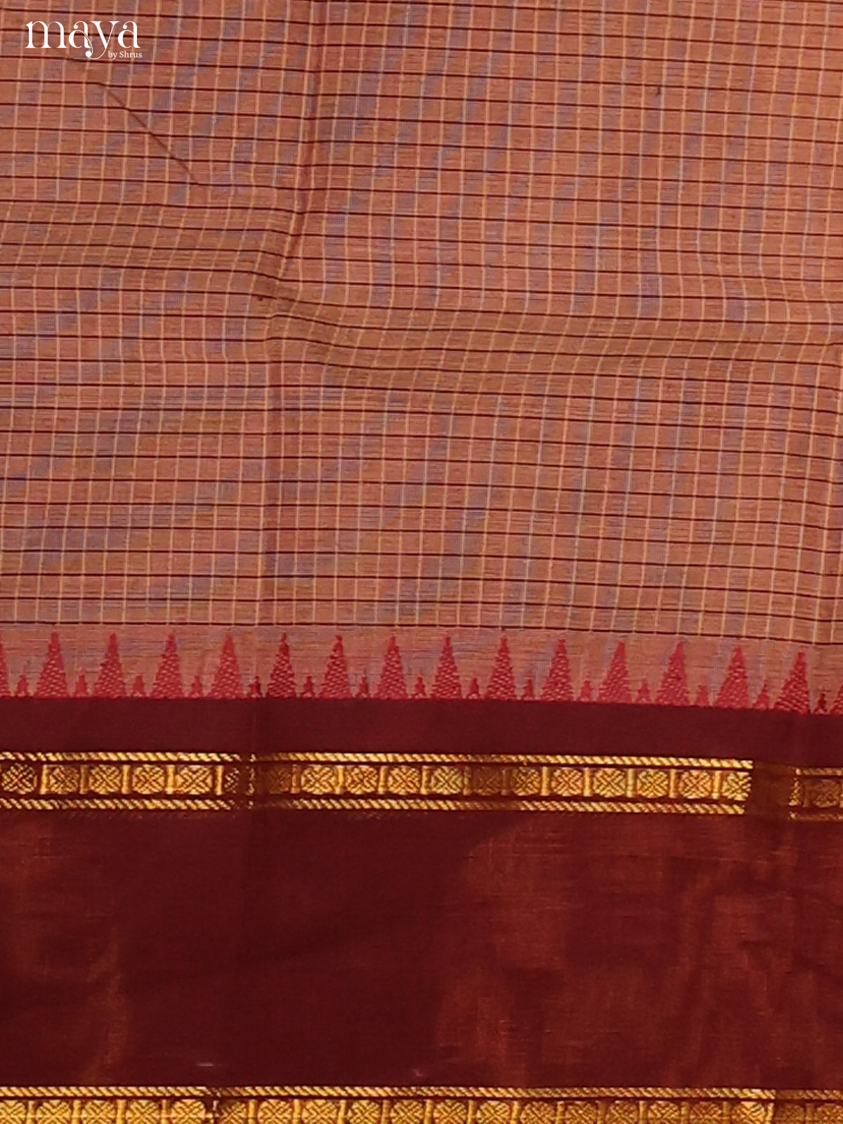 Grey & Maroon- chettinad top & dupatta combo