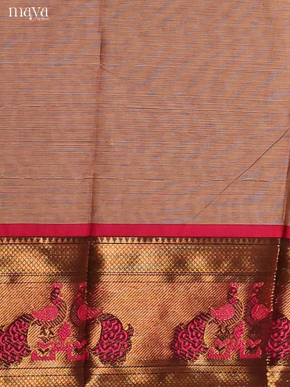 Grey & Pink - chettinad top & dupatta combo
