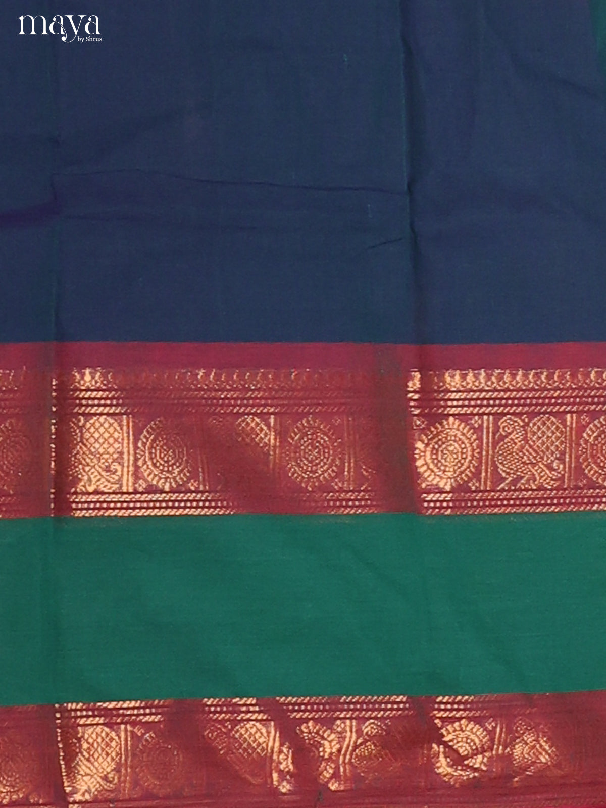 Blue & Green - chettinad top & dupatta combo