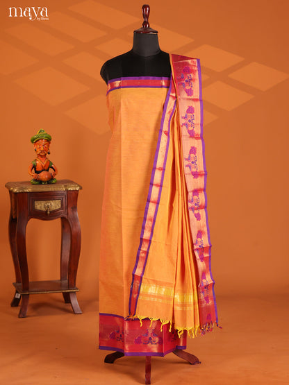 Orange with Purple - chettinad top & dupatta combo