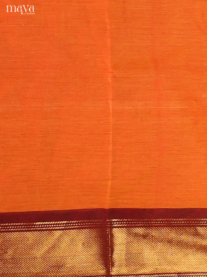 Orange with Maroon- chettinad top & dupatta combo