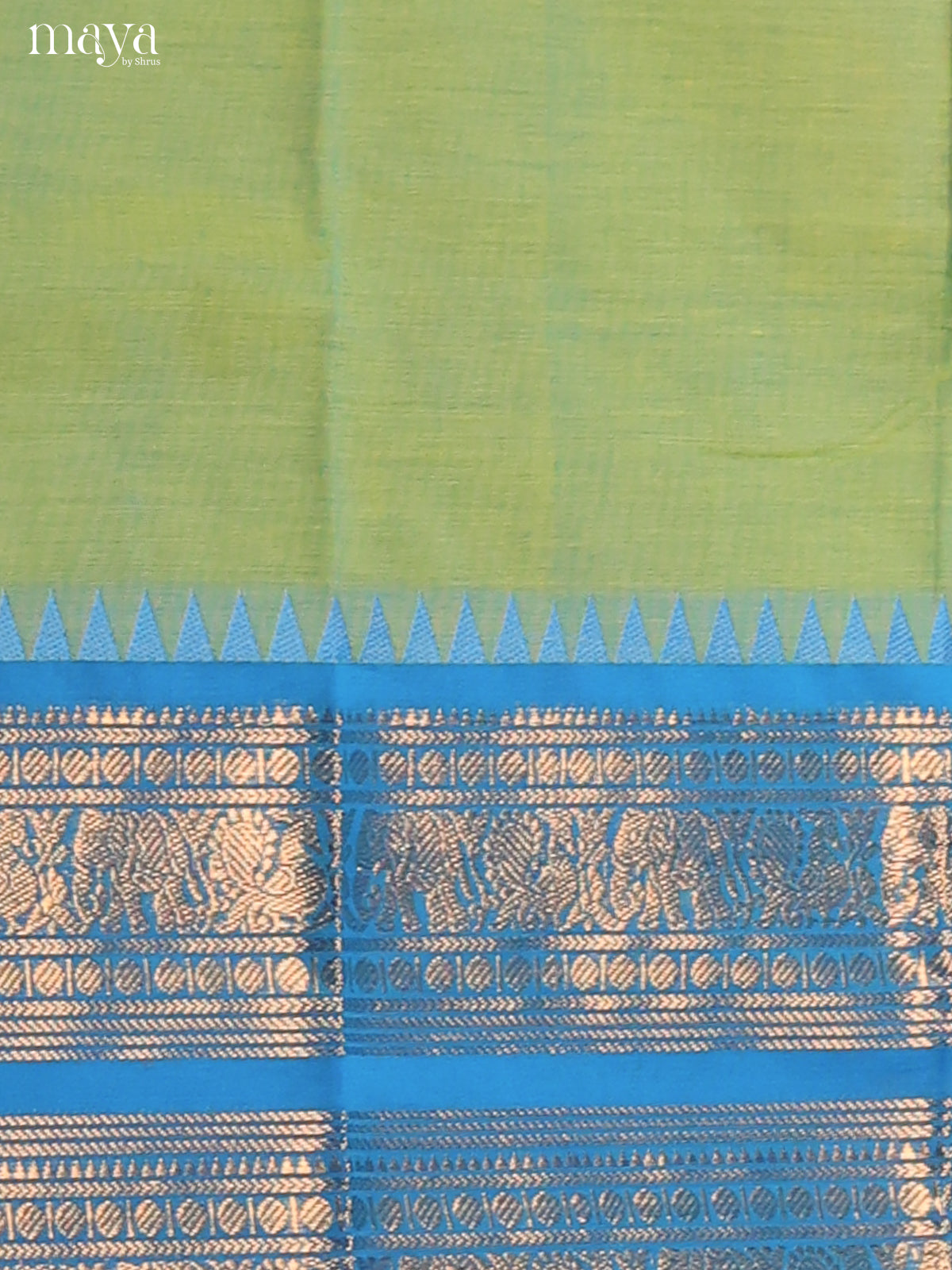 Pista Green & Blue - chettinad top & dupatta combo