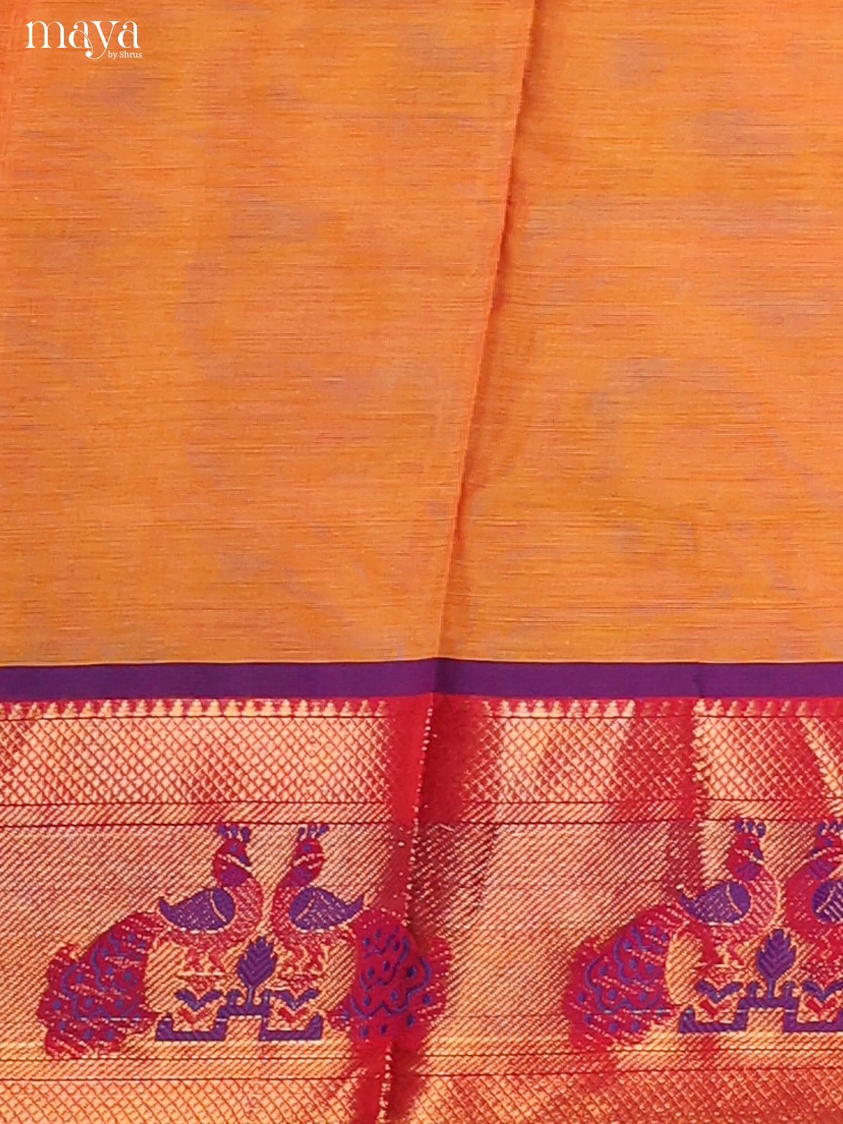 Orange with Purple - chettinad top & dupatta combo