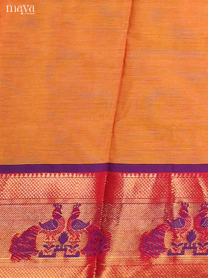 Orange with Purple - chettinad top & dupatta combo