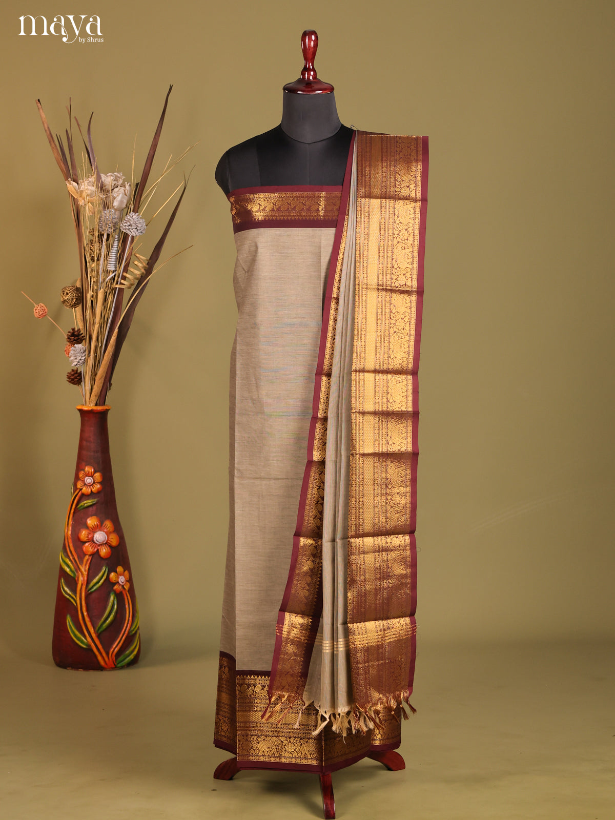 MDE20037 - chettinad top & dupatta combo
