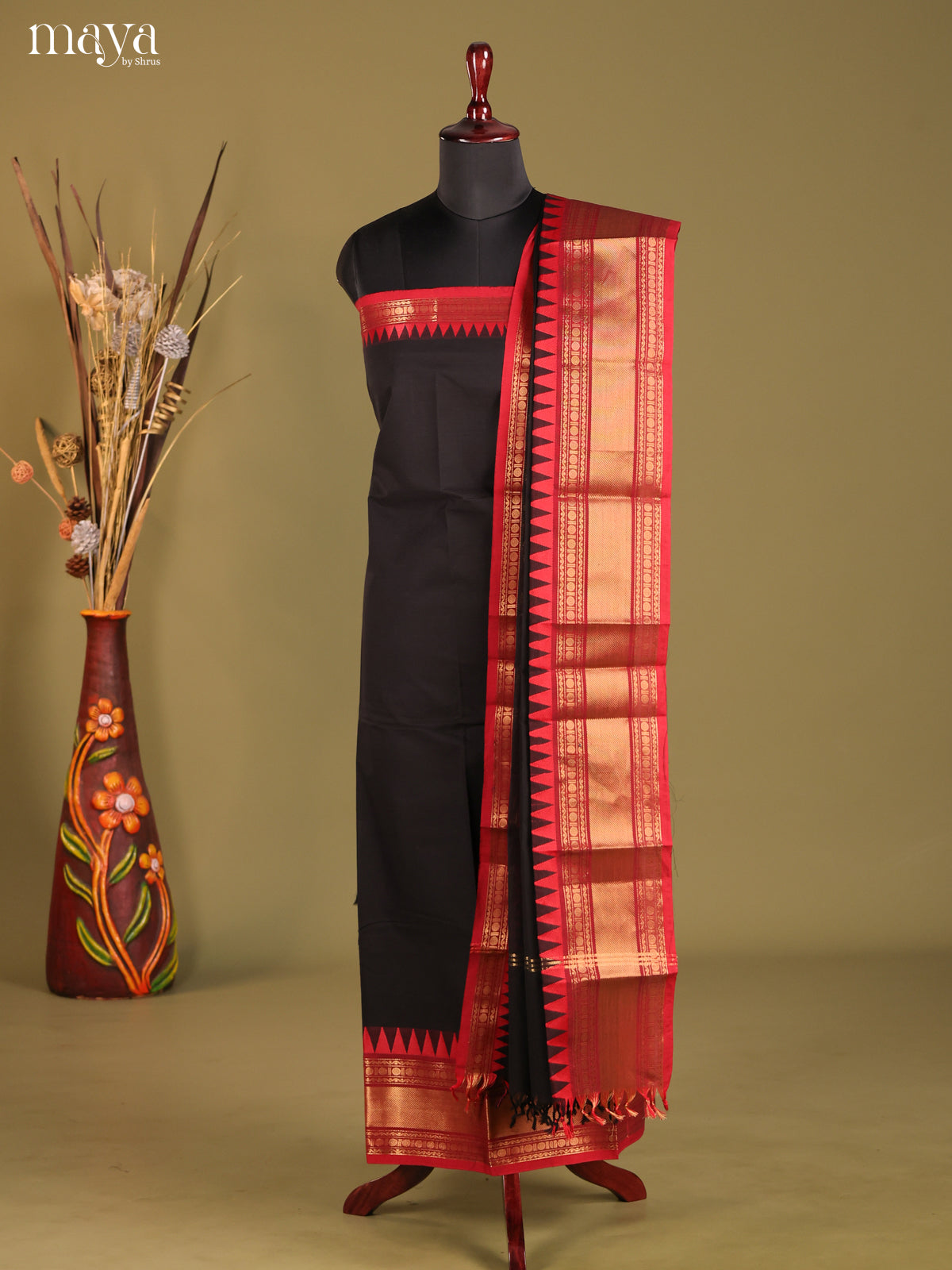 MDE20042 - chettinad top & dupatta combo