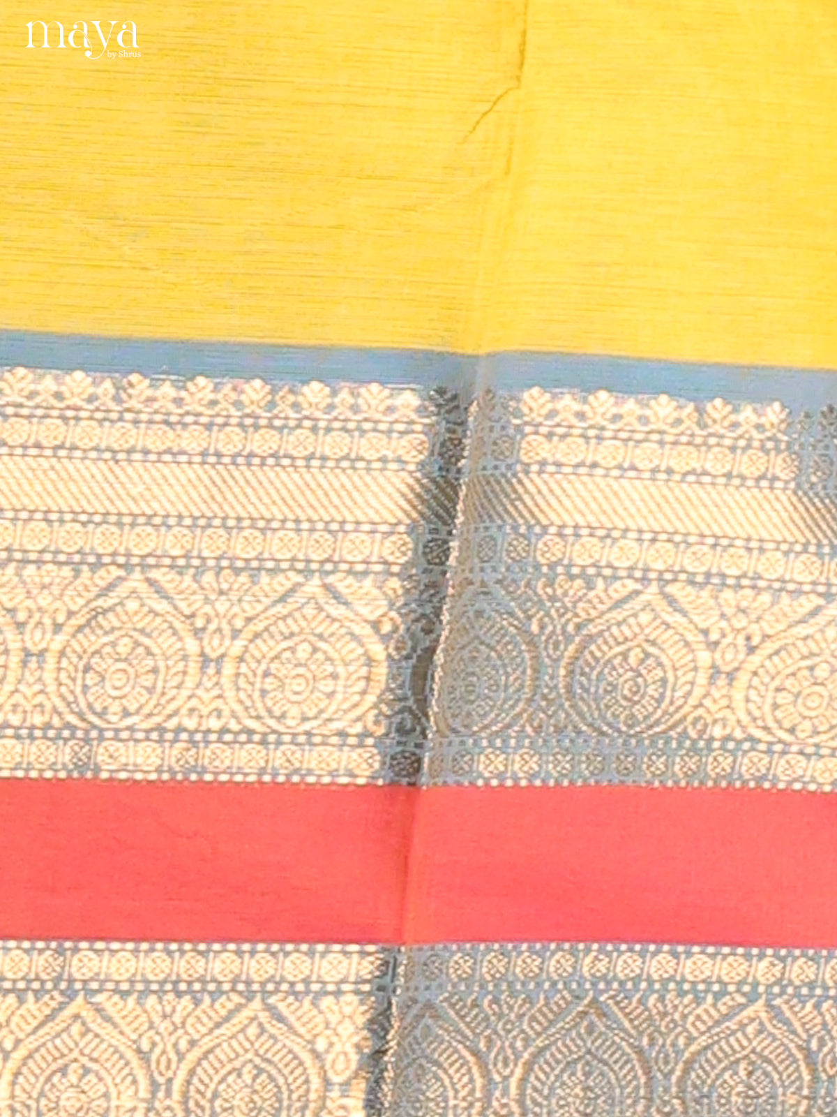 Yellow & Blue - chettinad top & dupatta combo