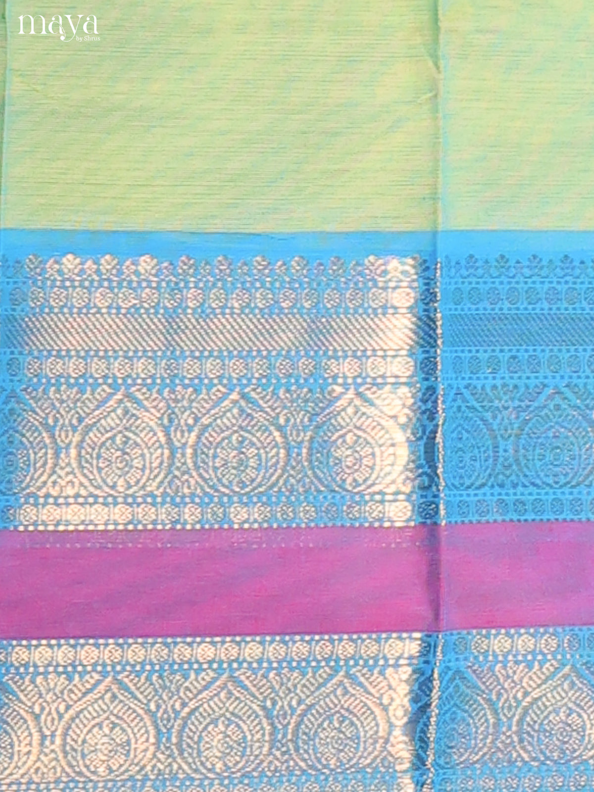 Pista Green & Blue  - chettinad top & dupatta combo
