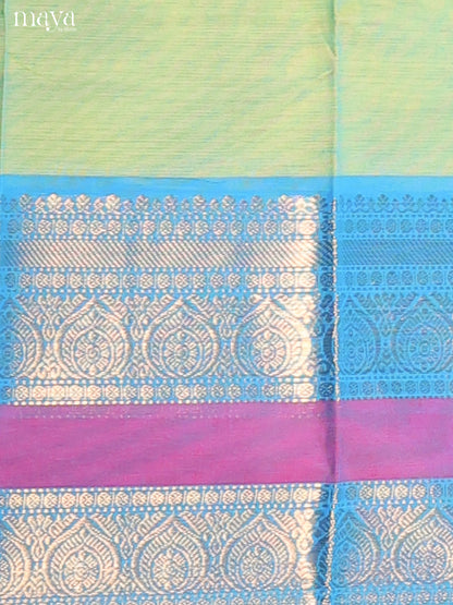 Pista Green & Blue  - chettinad top & dupatta combo